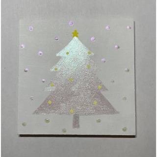 325クリスマスツリーアクリル画原画キラキラ(絵画/タペストリー)