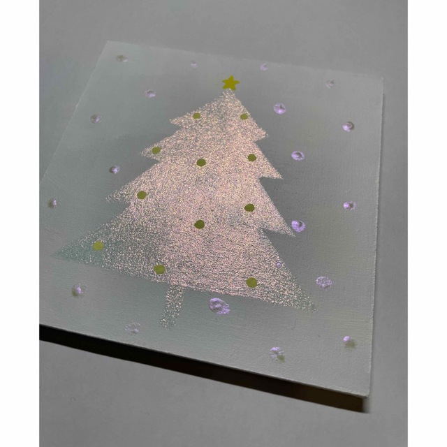 327クリスマスツリーアクリル画原画キラキラ エンタメ/ホビーの美術品/アンティーク(絵画/タペストリー)の商品写真