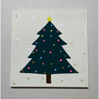 330クリスマスツリーアクリル画原画(絵画/タペストリー)