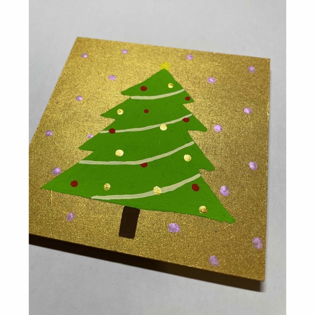 332クリスマスツリーアクリル画原画キラキラ エンタメ/ホビーの美術品/アンティーク(絵画/タペストリー)の商品写真