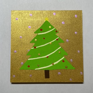 332クリスマスツリーアクリル画原画キラキラ(絵画/タペストリー)