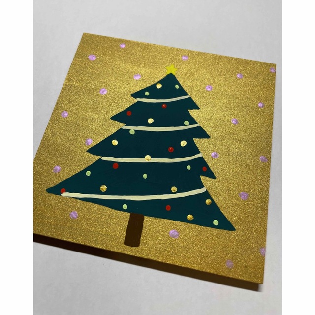 334クリスマスツリーアクリル画原画キラキラ エンタメ/ホビーの美術品/アンティーク(絵画/タペストリー)の商品写真