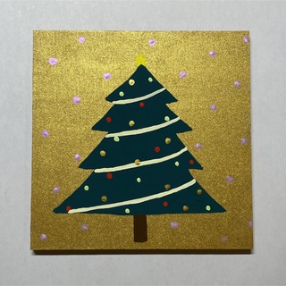 334クリスマスツリーアクリル画原画キラキラ(絵画/タペストリー)