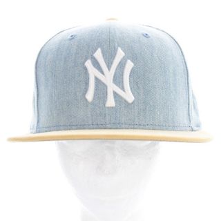 ニューエラー(NEW ERA)のニューエラ 帽子 デニム キャップ ロゴ 水色 アイボリー(その他)