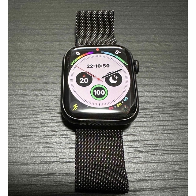 アップルウォッチ6 グラファイトスチールケース 44mm エポナスオレンジベルト