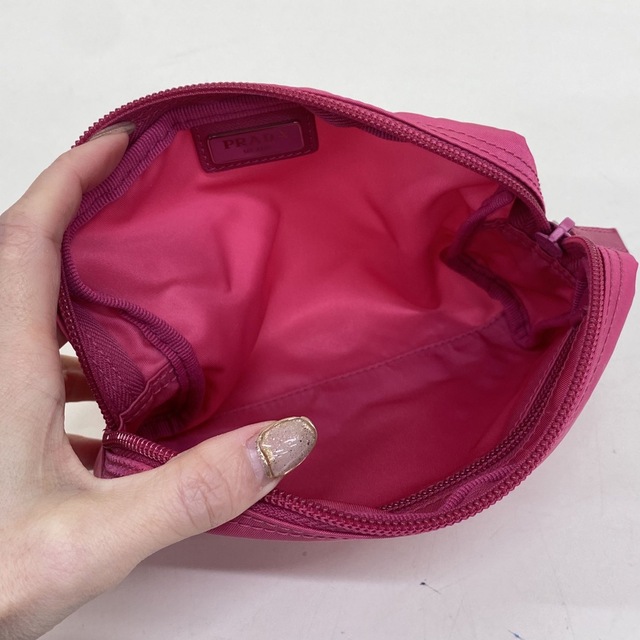 本日まで!極美品 プラダ ナイロンポーチ ピンク コスメポーチ PRADA