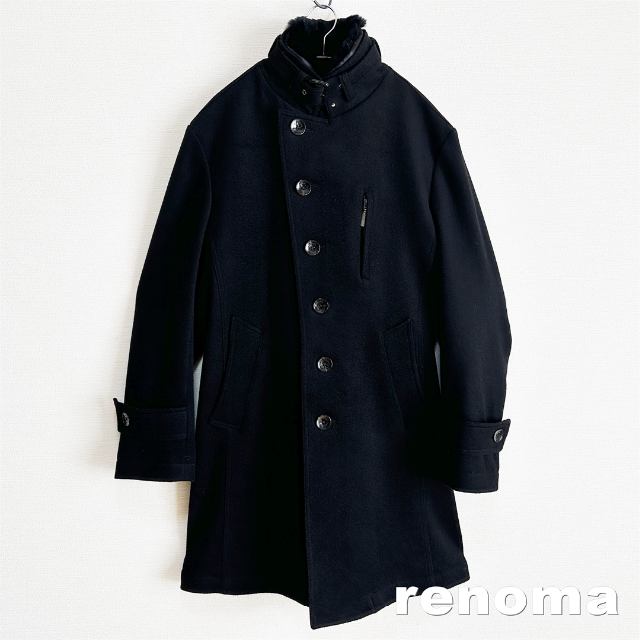 【renoma homme】レノマオム カシミヤ混 ラビットファー ロングコート