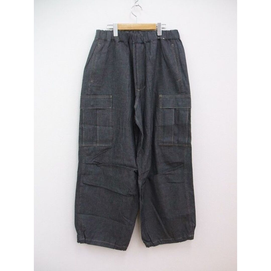 is-ness(イズネス)のis-ness 定価35200円 NU WIDE 6PK PANTS コットンリネン サイズL ワイドパンツ  ネイビー メンズ イズネス【中古】2-1208M☆ メンズのパンツ(その他)の商品写真