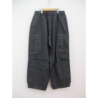 イズネス(is-ness)のis-ness 定価35200円 NU WIDE 6PK PANTS コットンリネン サイズL ワイドパンツ  ネイビー メンズ イズネス【中古】2-1208M☆(その他)