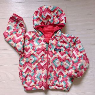 パタゴニア(patagonia)のパタゴニア　子供　ダウン　フード　ピンク　女の子　アウター　ダウンジャケット(コート)