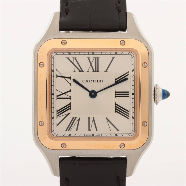 Cartier - カルティエ サントス デュモン SS×RG×革   レディース 腕時計