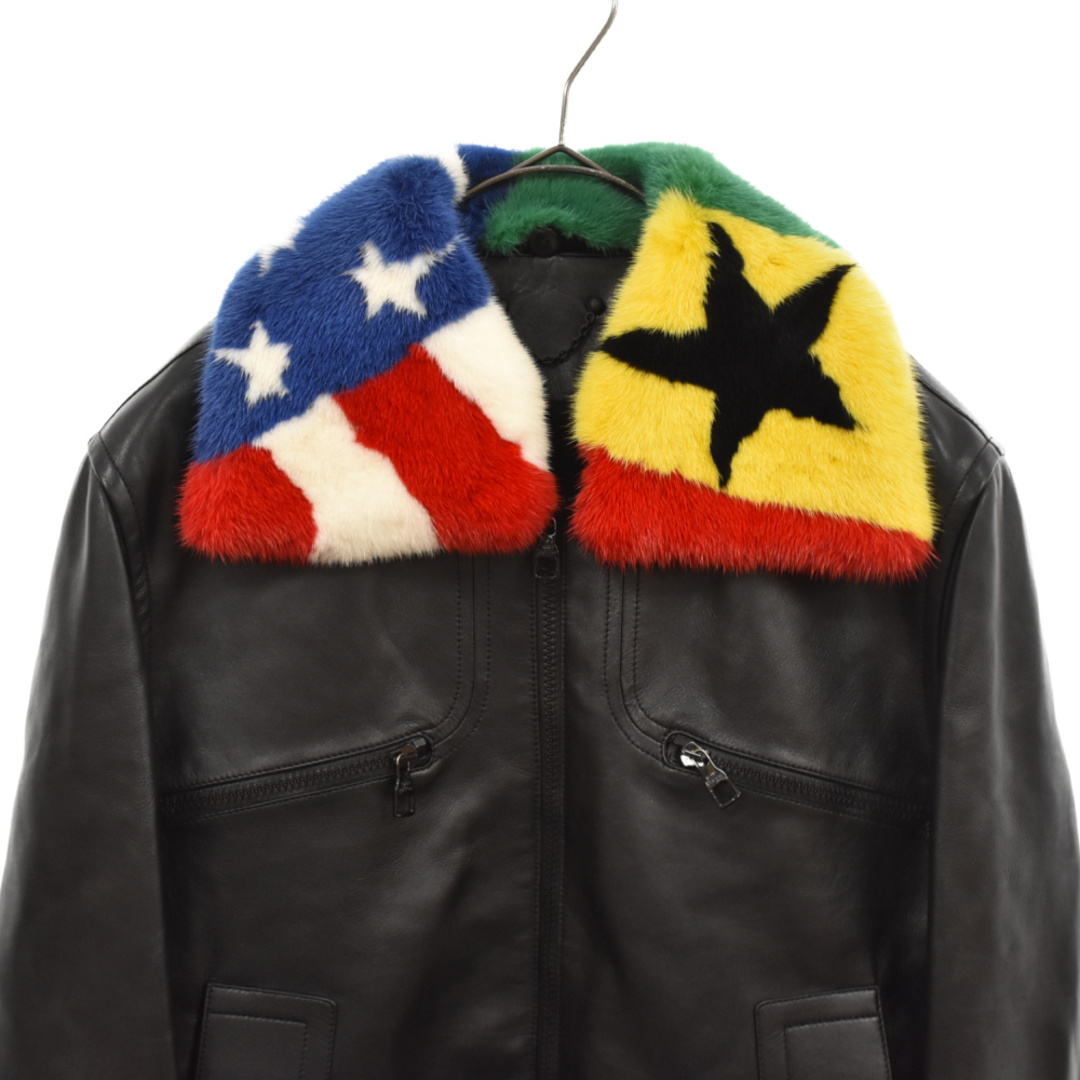 LOUIS VUITTON ルイヴィトン 19AW American/Brazilian Fur Callor Leather Jacket HHL60ERDS A115 ランウェイモデル 取り外し式襟付レザーシングルライダーズブルゾン 2