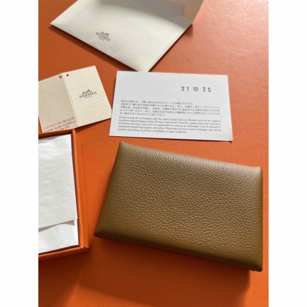 ラッピング不可】 Hermes - エルメス カルヴィ エトゥープ カード