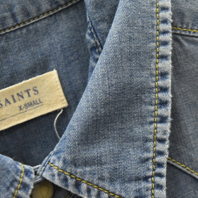 All Saints(オールセインツ)のALLSAINTS オールセインツ スナップボタン　デニム長袖シャツ　インディゴ メンズのトップス(シャツ)の商品写真