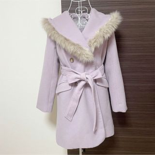 マジェスティックレゴン(MAJESTIC LEGON)の美品♡マジェスティックレゴン　ファー付きショールカラーコート(毛皮/ファーコート)