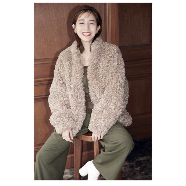 超特価激安 田中みな実×CLANE CURL FUR SHORT COAT ピンク