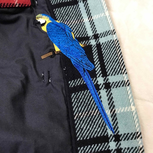 Paul Smith JEANS ウール チェック インコ 刺繍 赤　ブルゾン