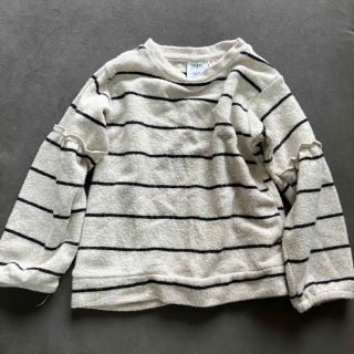 ザラキッズ(ZARA KIDS)のZARAkids 袖フリル　ボーダーニット(ニット)