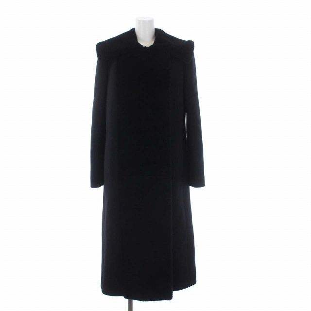 送料0円】 GIVENCHY 黒 34 裏地総柄 比翼ボタン アウター ロングコート