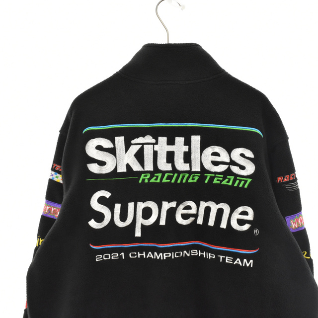 SUPREME シュプリーム 21AW Skittles Polartec Jacket スキットルズロゴ刺繍ポーラテックフリースレーシングジャケット ブラックS備考