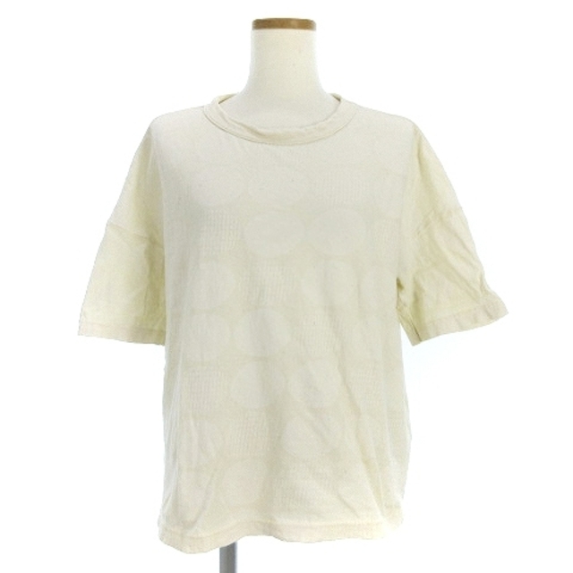 Plit(プリット)のプリット Tシャツ カットソー 半袖 プリント 水玉 ドット クリーム レディースのトップス(Tシャツ(半袖/袖なし))の商品写真