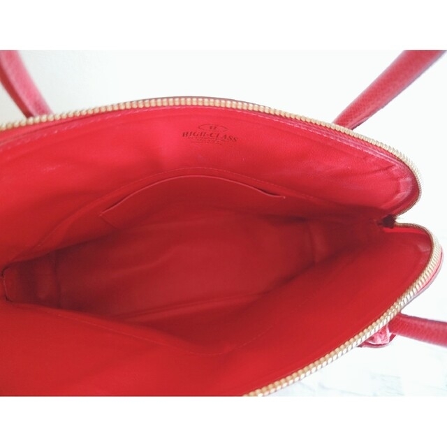 HIGH CLASS ハイクラス ハンドバッグ ショルダーバッグ 本革 赤 美品