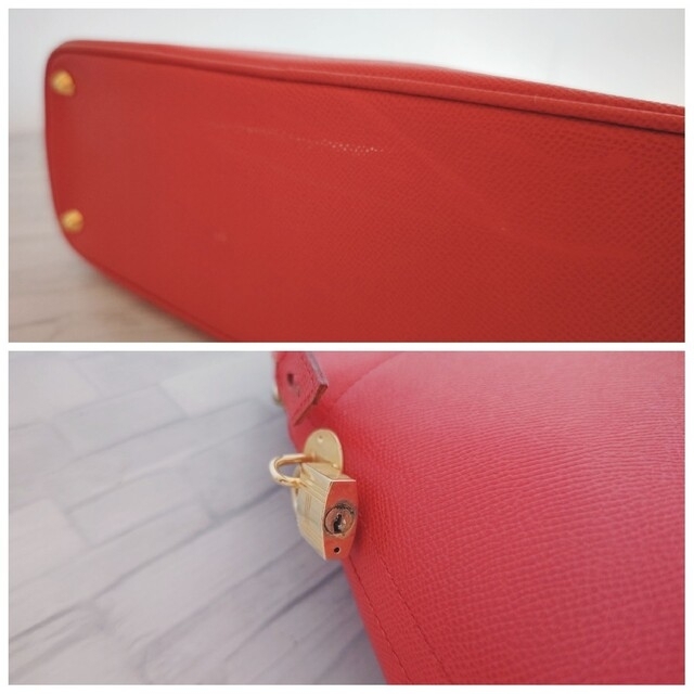 HIGH CLASS ハイクラス ハンドバッグ ショルダーバッグ 本革 赤 美品