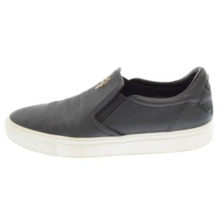 クロムハーツ(Chrome Hearts)のCHROME HEARTS クロムハーツ SLIP ON HOC CH PLS PTCH レザーダガークロスパッチスリッポンスニーカー ブラック/ホワイト(スニーカー)