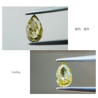 M1221-1)『カメレオン』天然ダイヤモンド ルース 0.339ct-