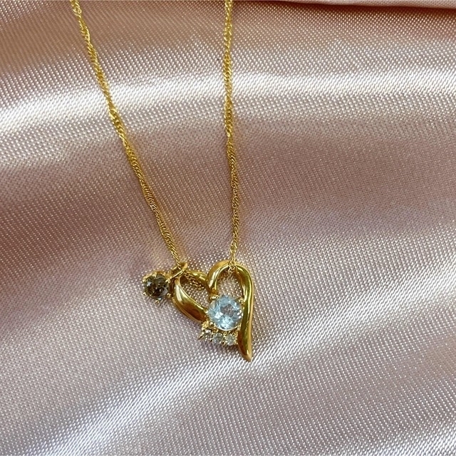 K18 ゴールド　トパーズ　ダイヤモンドネックレス　最終価格 レディースのアクセサリー(ネックレス)の商品写真