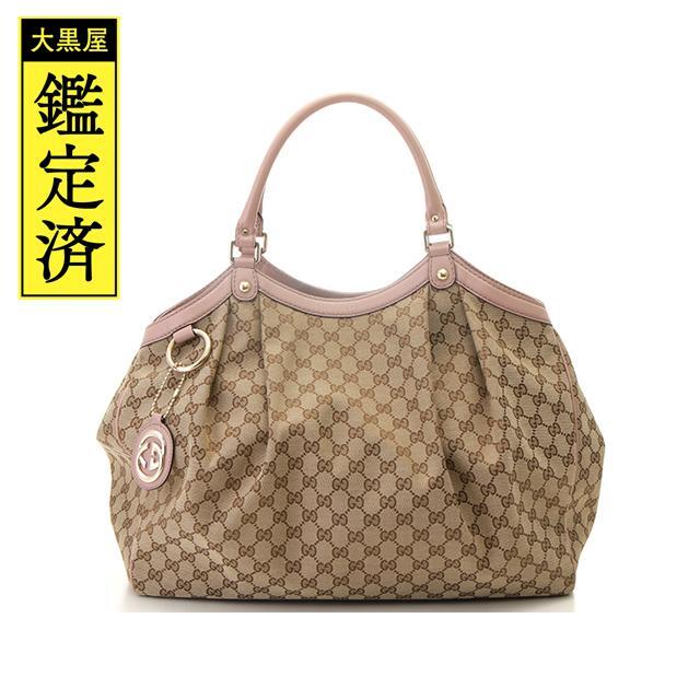 当店一番人気】 Gucci - グッチ スーキートート ベージュ/ピンク