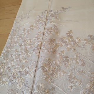 訪問着単品　総刺繍　薄ベージュ　七五三　入学式