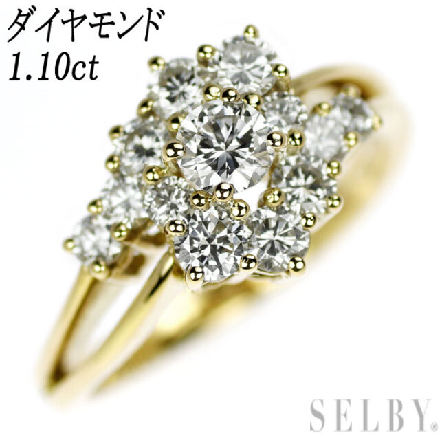 新品本物 K18YG ダイヤモンド リング 1.10ct リング(指輪) - dv