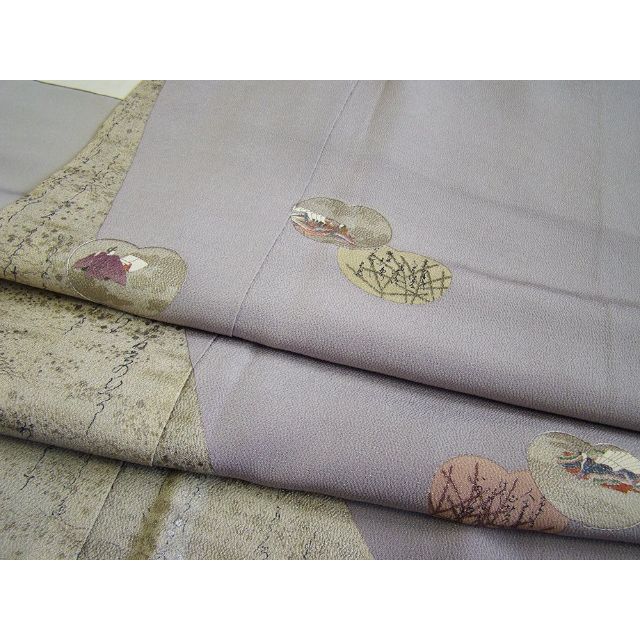 縁」150cm~156cm 松尾光琳 光琳本金箔 色留袖 正絹 U105