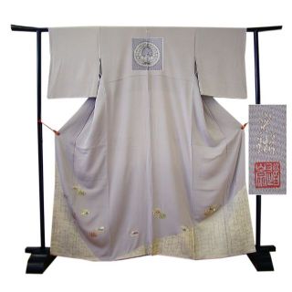 「縁」150ｃｍ～156ｃｍ 松尾光琳 光琳本金箔 色留袖 正絹 Ｕ１０５