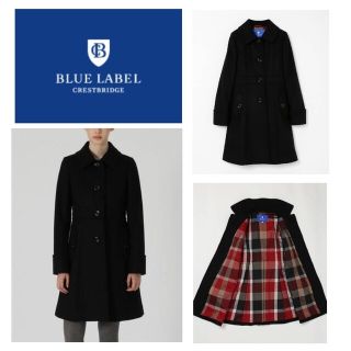 ブルーレーベルクレストブリッジ(BLUE LABEL CRESTBRIDGE)の【新品】ブルーレーベルクレストブリッジ　ピーコート　トレンチコート　38　M　黒(ピーコート)