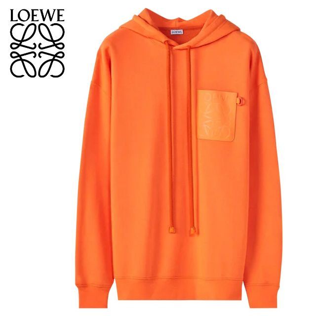 5 LOEWE オレンジ アナグラム ロゴ スウェット パーカー size L