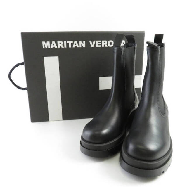 26cm履き口未使用 MARITAN マリタン VENEZIA サイドゴアブーツ ブラック系 ショート レディース AM3714C