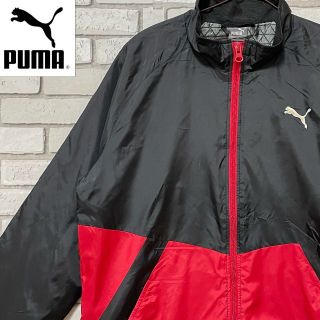 プーマ(PUMA)のPUMA ナイロンジャケット ロゴ刺繍 ブラック＆レッド キッズサイズ160cm(ジャケット/上着)