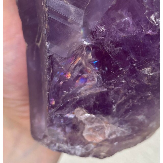 アメジスト 原石 ファントム水晶 クリスタル 虹入 レインボー 1666g