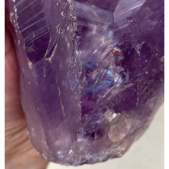 アメジスト 原石 ファントム水晶 クリスタル 虹入 レインボー 1631g