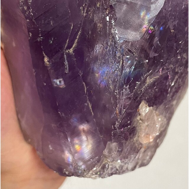 アメジスト 原石 ファントム水晶 クリスタル 虹入 レインボー 1666g