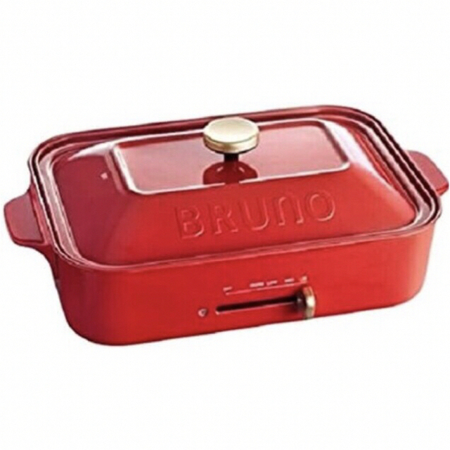 BRUNO(ブルーノ)の新品未使用⭐︎ブルーノ　ホットプレート　レッド スマホ/家電/カメラの調理家電(ホットプレート)の商品写真