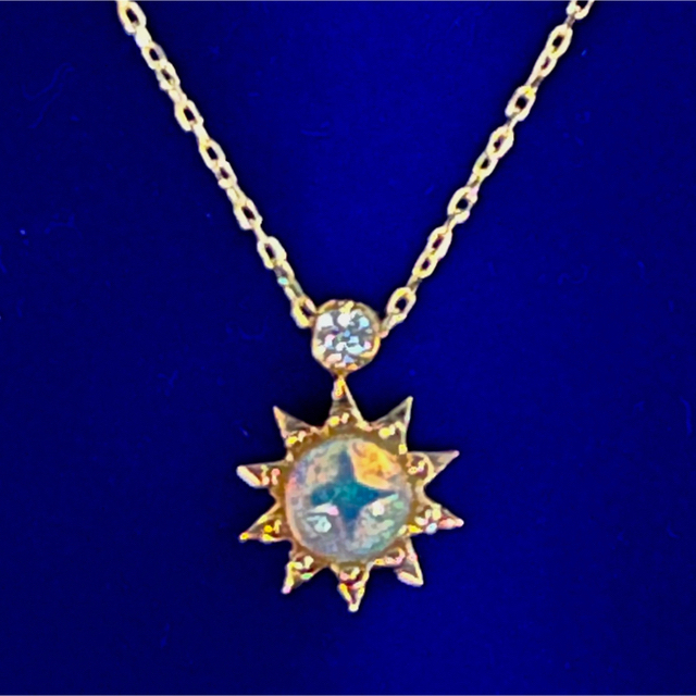 美品/STAR JEWELRY/オパール&ダイヤネックレス/K10/10金