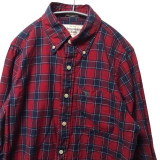 アバクロンビーアンドフィッチ(Abercrombie&Fitch)の【希少】アバクロ abercrombie チェック 長袖シャツ S 赤(シャツ/ブラウス(長袖/七分))