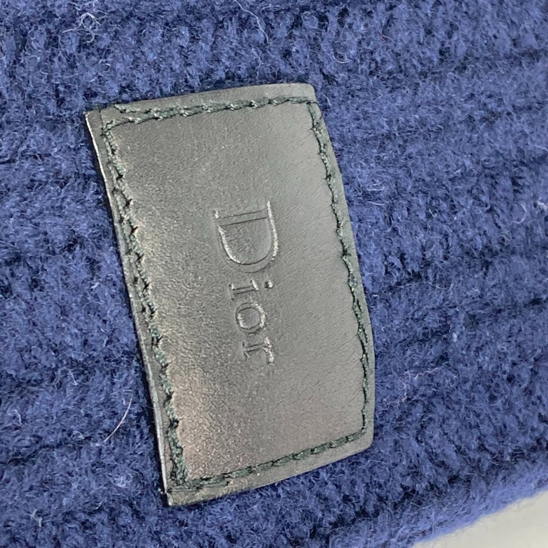 Dior(ディオール)のディオール Dior スカーフ レザータグ スヌード マフラー ウール ネイビー レディースのファッション小物(マフラー/ショール)の商品写真