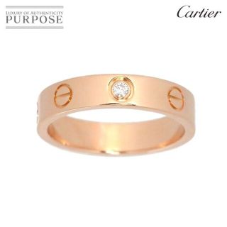 カルティエ(Cartier)のカルティエ Cartier ミニラブ #50 リング ダイヤ 1P K18 PG ピンクゴールド 750 指輪 VLP 90174675(リング(指輪))