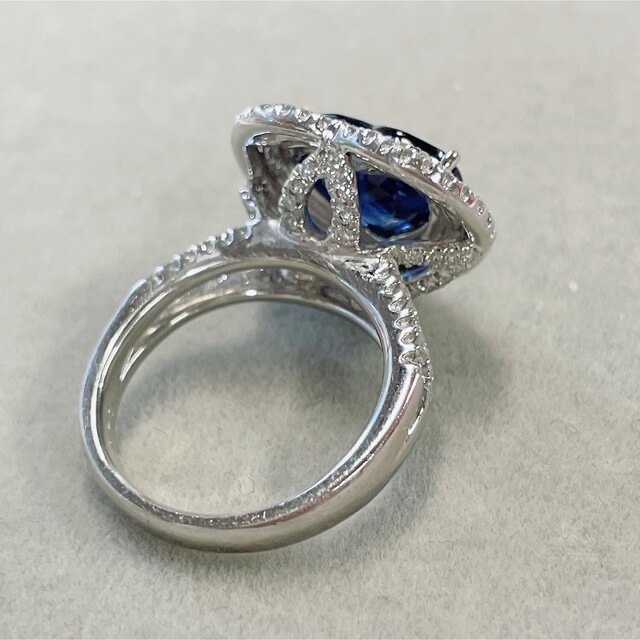 可比14様 pt900 ハートシェイプ ブルーサファイヤ&ダイヤモンド リング レディースのアクセサリー(リング(指輪))の商品写真