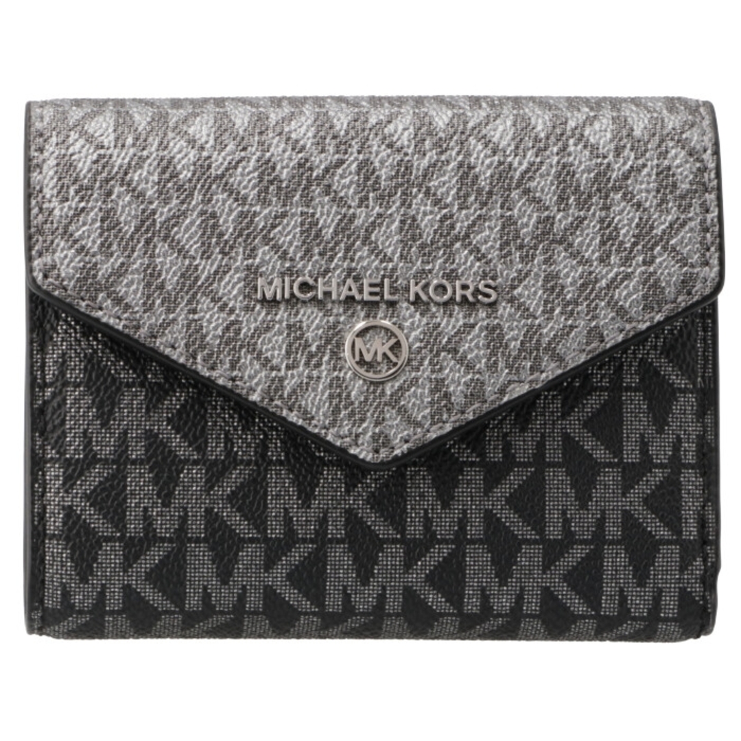 Michael Kors(マイケルコース)のマイケル マイケル コース MICHAEL MICHAEL KORS 財布 三つ折り JET SET CHARM エンベロープ トライフォールドウォレット ブラック系 マルチカラー 32F2ST9E6V 0005 987 レディースのファッション小物(財布)の商品写真