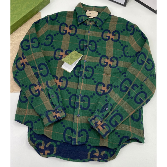 Gucci - GUCCI ジャンボGGチェックウールシャツの通販 by Doucet's shop｜グッチならラクマ